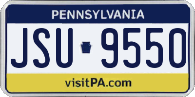 PA license plate JSU9550