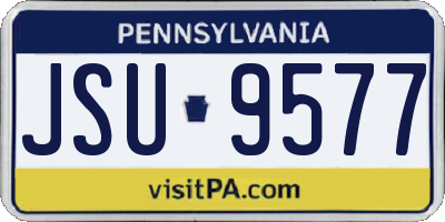 PA license plate JSU9577