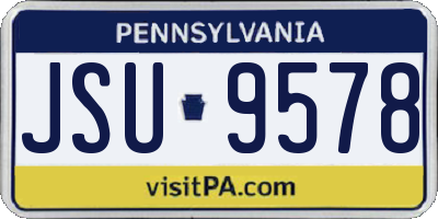 PA license plate JSU9578