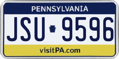 PA license plate JSU9596