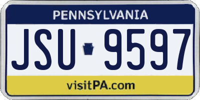 PA license plate JSU9597