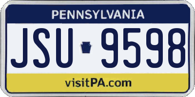 PA license plate JSU9598