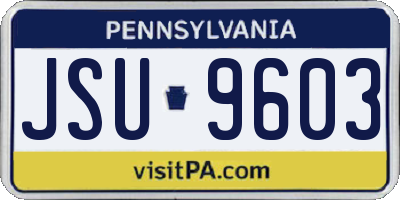 PA license plate JSU9603