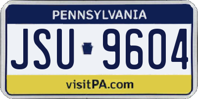 PA license plate JSU9604