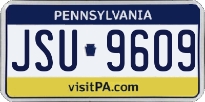 PA license plate JSU9609