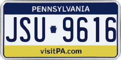 PA license plate JSU9616