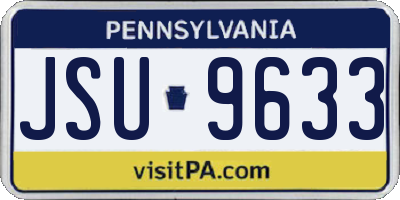 PA license plate JSU9633