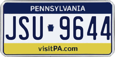 PA license plate JSU9644