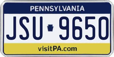 PA license plate JSU9650