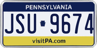 PA license plate JSU9674