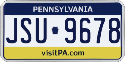 PA license plate JSU9678