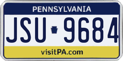 PA license plate JSU9684