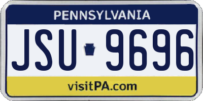 PA license plate JSU9696