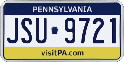 PA license plate JSU9721