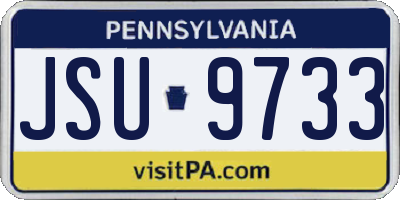 PA license plate JSU9733