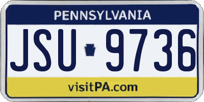 PA license plate JSU9736