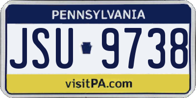 PA license plate JSU9738