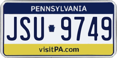 PA license plate JSU9749