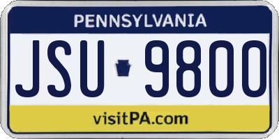 PA license plate JSU9800