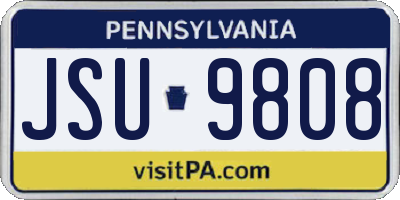 PA license plate JSU9808