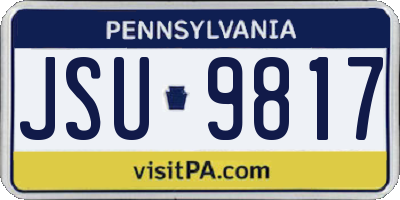 PA license plate JSU9817