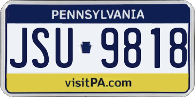 PA license plate JSU9818