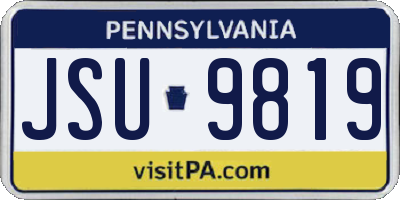 PA license plate JSU9819