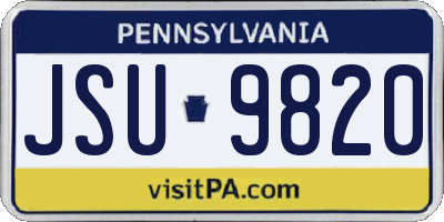 PA license plate JSU9820