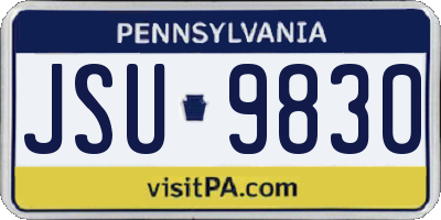 PA license plate JSU9830