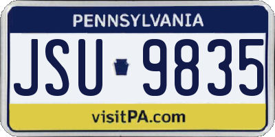 PA license plate JSU9835
