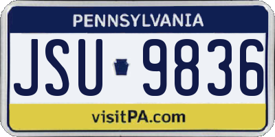 PA license plate JSU9836