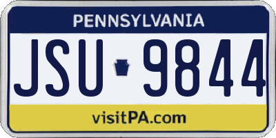 PA license plate JSU9844