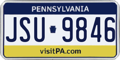 PA license plate JSU9846
