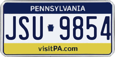 PA license plate JSU9854