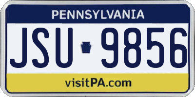 PA license plate JSU9856