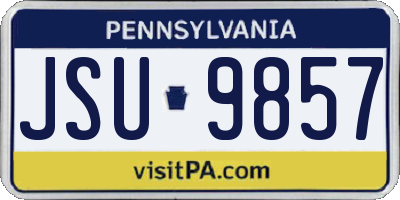 PA license plate JSU9857
