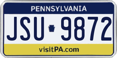 PA license plate JSU9872
