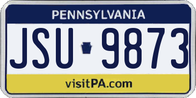 PA license plate JSU9873
