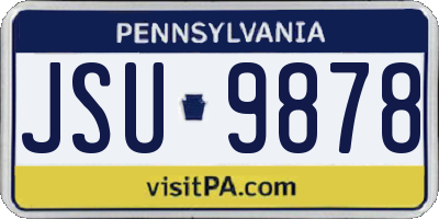 PA license plate JSU9878