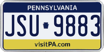 PA license plate JSU9883