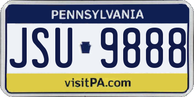 PA license plate JSU9888