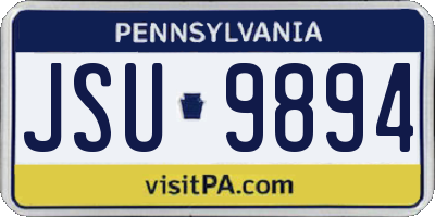 PA license plate JSU9894