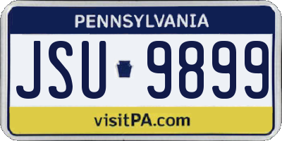 PA license plate JSU9899