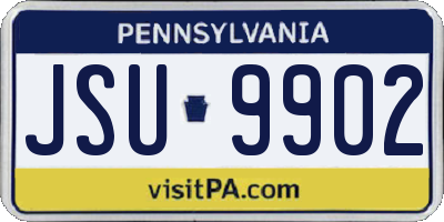 PA license plate JSU9902