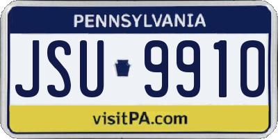 PA license plate JSU9910