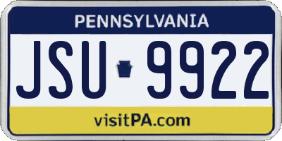 PA license plate JSU9922