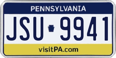 PA license plate JSU9941