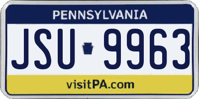 PA license plate JSU9963