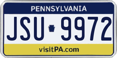 PA license plate JSU9972