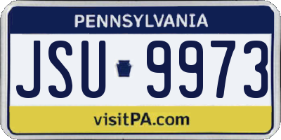 PA license plate JSU9973